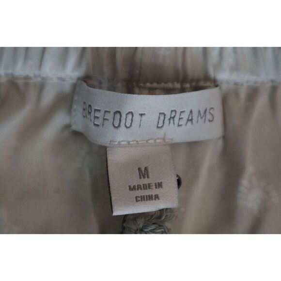 Barefoot Dreams Women Sz M Stone Scattered Paisleys Washed Satin Wide Leg Pants - Picture 7 of 10